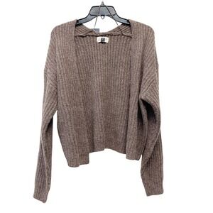 Universal Thread Women's‎ Brown Knit Ribbed Long Sleeve Cardigan Sweater Size S